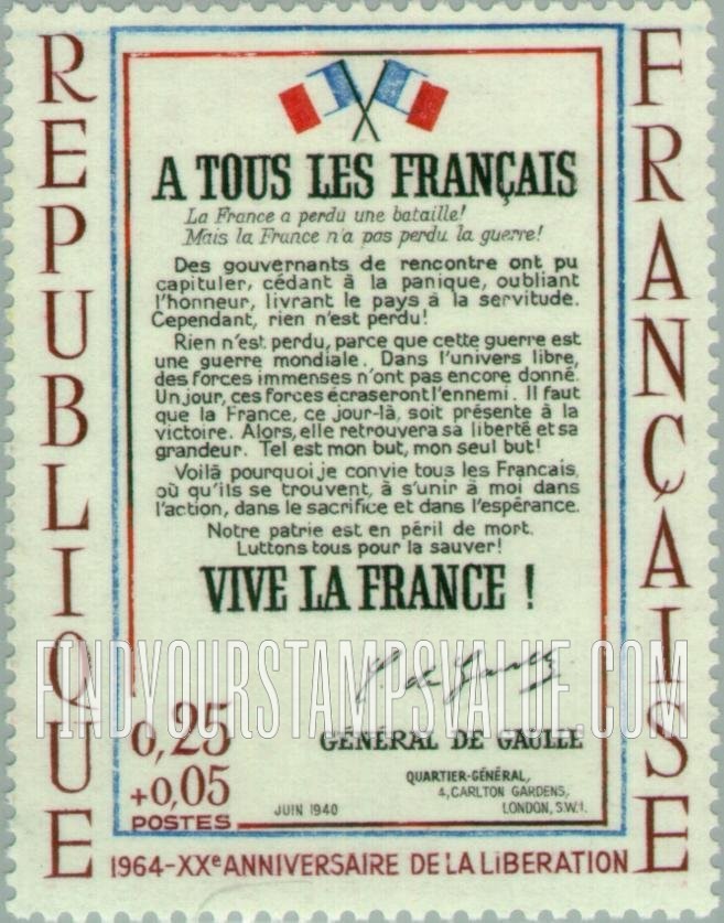 FindYourStampsValue: SEMI-POSTAL - De Gaulle’s 1940 Poster “A Tous les Francais”