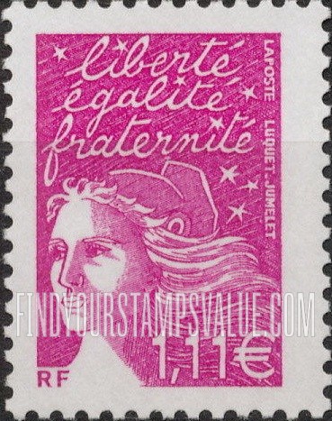 FindYourStampsValue: Marianne With Euro Denominations Type of 2002