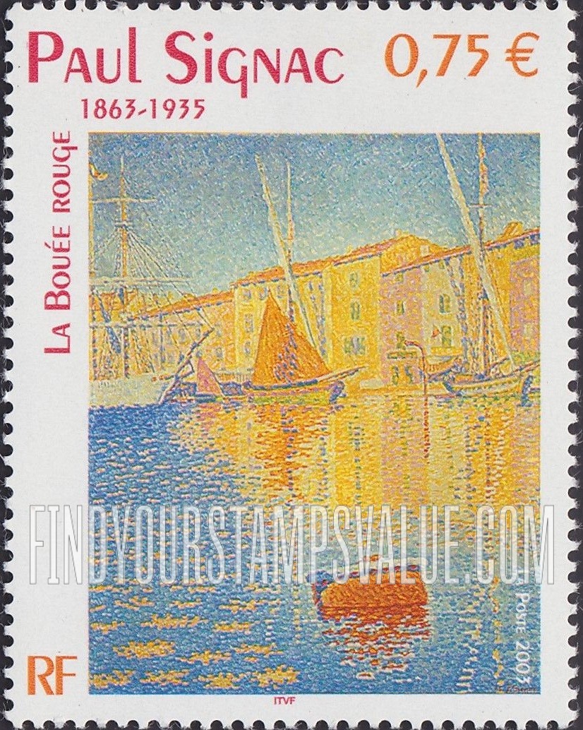 FindYourStampsValue: Art Series: The Red Buoy, by Paul Signac