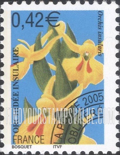 FindYourStampsValue: Orchid Type of 2002: Orchis insularis