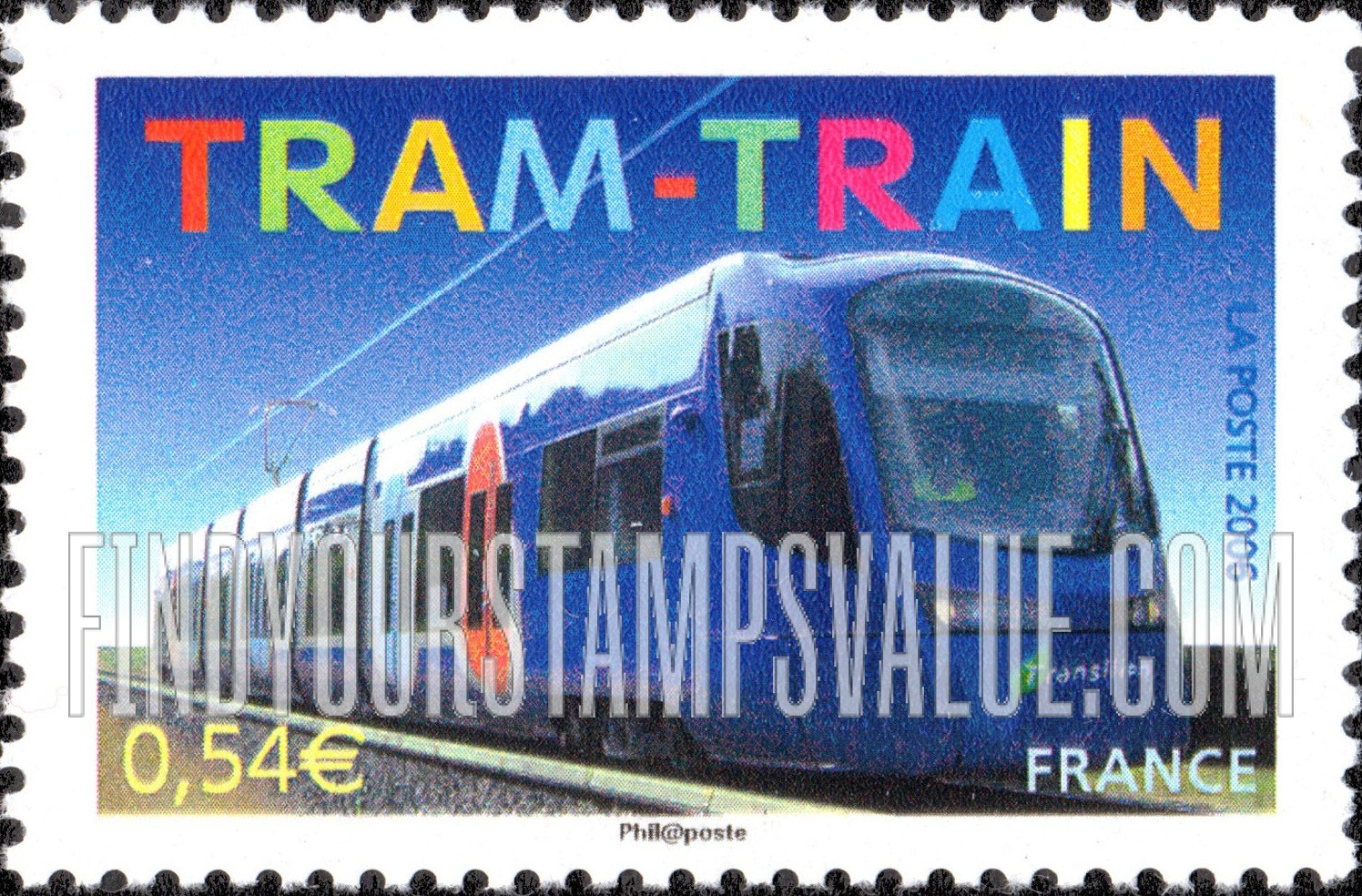 FindYourStampsValue: Inauguration of Aulnay-sous-Bois to Bondy Tram-Train Line