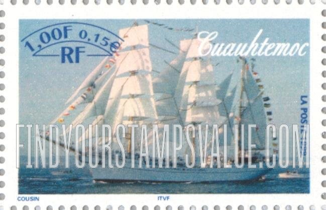 FindYourStampsValue: Gathering of Tall Ships, Rouen, July 9-18: Cuauhtemoc
