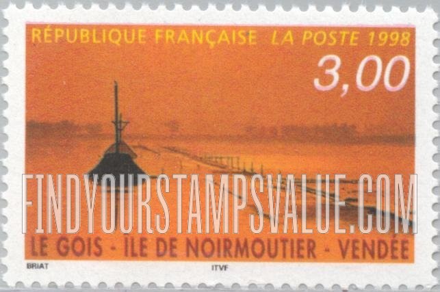 FindYourStampsValue: Tourism Series: Le Gois Causeway, Island of Noirmoutier, Vendée