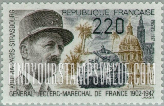 FindYourStampsValue: General Leclerc (1902-1947), Marshal of France
