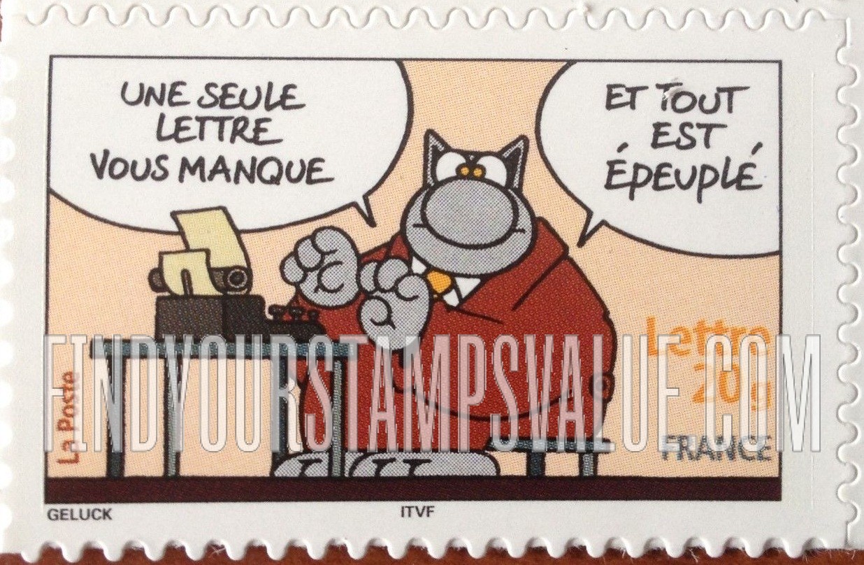 FindYourStampsValue: Cat, Comics by Philippe Geluck