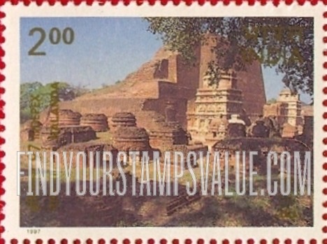 FindYourStampsValue: Republic of India: Nalanda - भारत गणराज्य: नालंदा