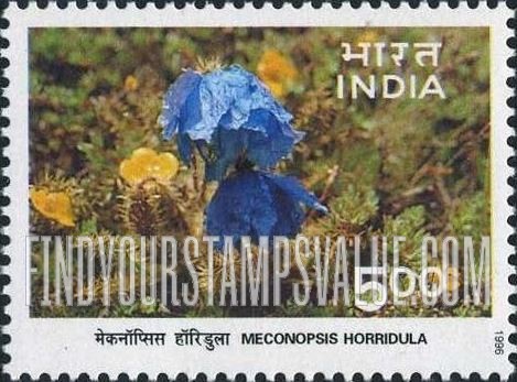 FindYourStampsValue: Republic of India: Meconopsis Horridula - भारत गणराज्य: मेकनॉप्सिस हॉरिडुला