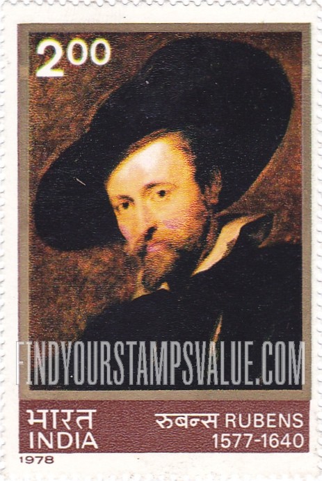 FindYourStampsValue: Republic of India: Rubens, self-portrait - भारत गणराज्य: रूबेंस, आत्म-चित्र