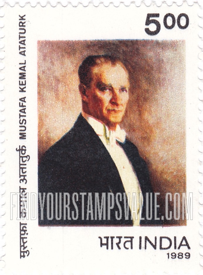 FindYourStampsValue: Republic of India: Mustafa Kemal Atatürk - भारत गणराज्य: मुस्तफ़ा कमाल अतातुर्क