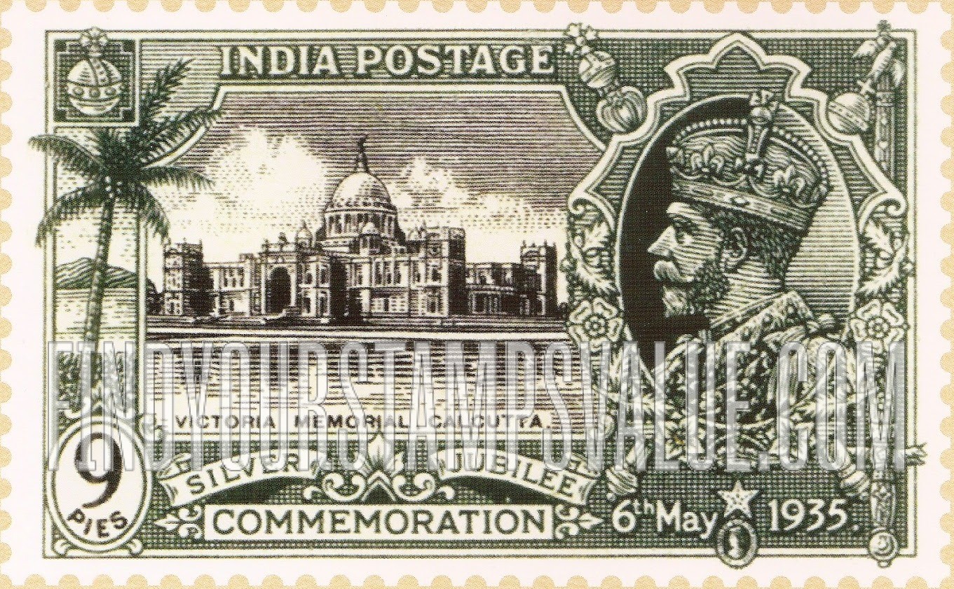 FindYourStampsValue: Silver Jubilee Issue: Victoria Memorial, Calcutta - रजत जयंती स्मारक अंक: विक्टोरिया मेमोरियल, कलकत्ता