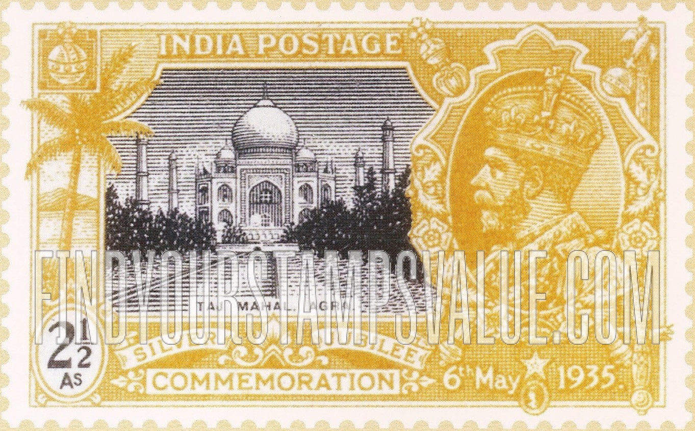 FindYourStampsValue: Silver Jubilee Issue: Taj Mahal, Agra - रजत जयंती स्मारक अंक: ताज महल, आगरा