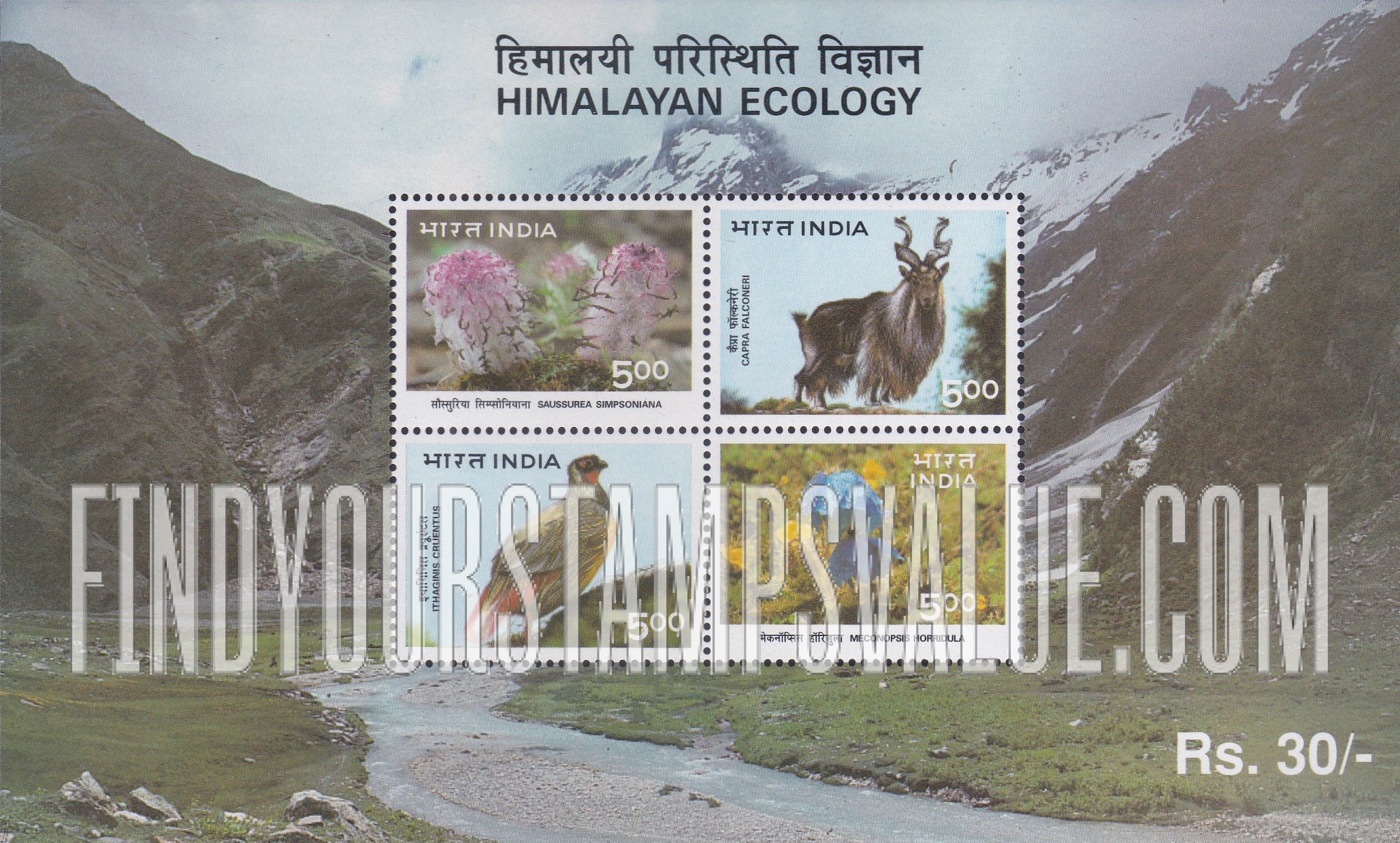 FindYourStampsValue: Republic of India: Himalayan Ecology - भारत गणराज्य: हिमालयी परिस्थिति विज्ञान