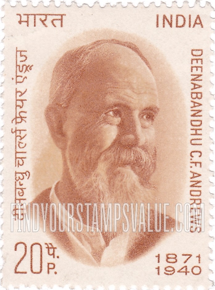 FindYourStampsValue: Republic of India: Charles Freer Andrews - भारत गणराज्य: चार्ल्स फ़्रीयर एंड्रयूज़