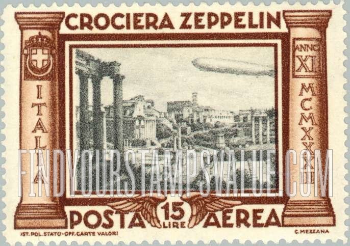 FindYourStampsValue: AIR POST - Graf Zeppelin Issue: Roman Forum