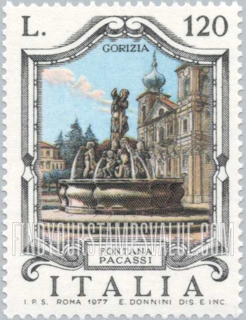 FindYourStampsValue: Fountain Type of 1973: Pacassi Fountain, Gorizia