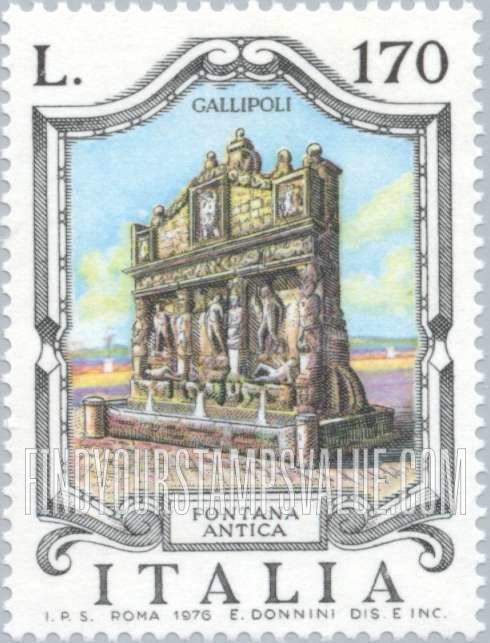 FindYourStampsValue: Fountain Type of 1973: Antique Fountain, Gallipoli