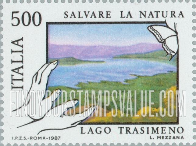 FindYourStampsValue: Environmental Protection: Trasimeno Lake