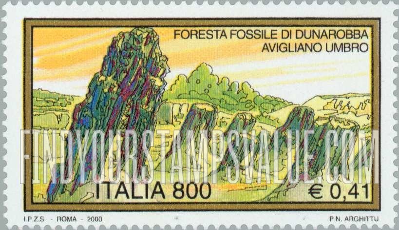 FindYourStampsValue: Tourism: Dunarobba Petrified Forest, Avigliano Umbro