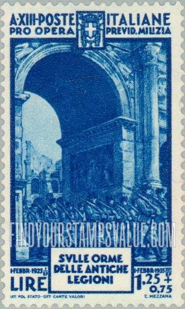 FindYourStampsValue: SEMI-POSTAL - Militia Passing Through Arch of Constantine