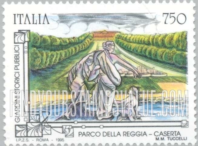 FindYourStampsValue: Historical Public Gardens: Royal Park, Caserta