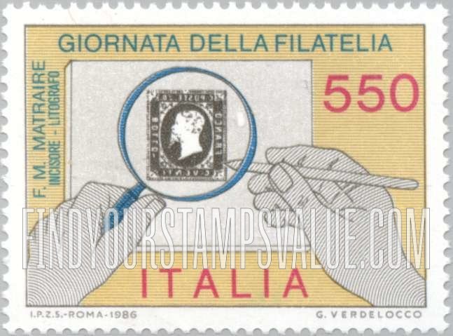 FindYourStampsValue: Stamp Day: Die of Sardinia Nomber 2