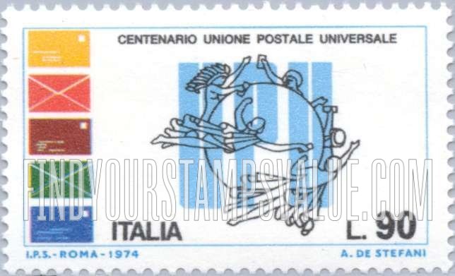 FindYourStampsValue: Letters, “UPU” and emblem