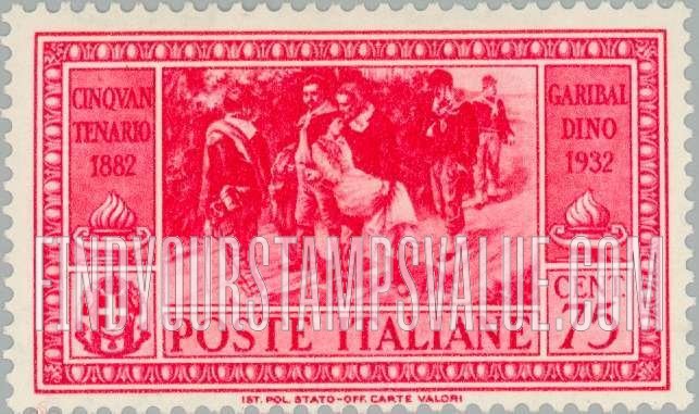 FindYourStampsValue: Garibaldi Carrying His Dying Wife