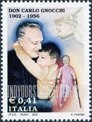 FindYourStampsValue: Father Carlo Gnocchi (1902- 56), Founder of Fondazione Pro Juventute