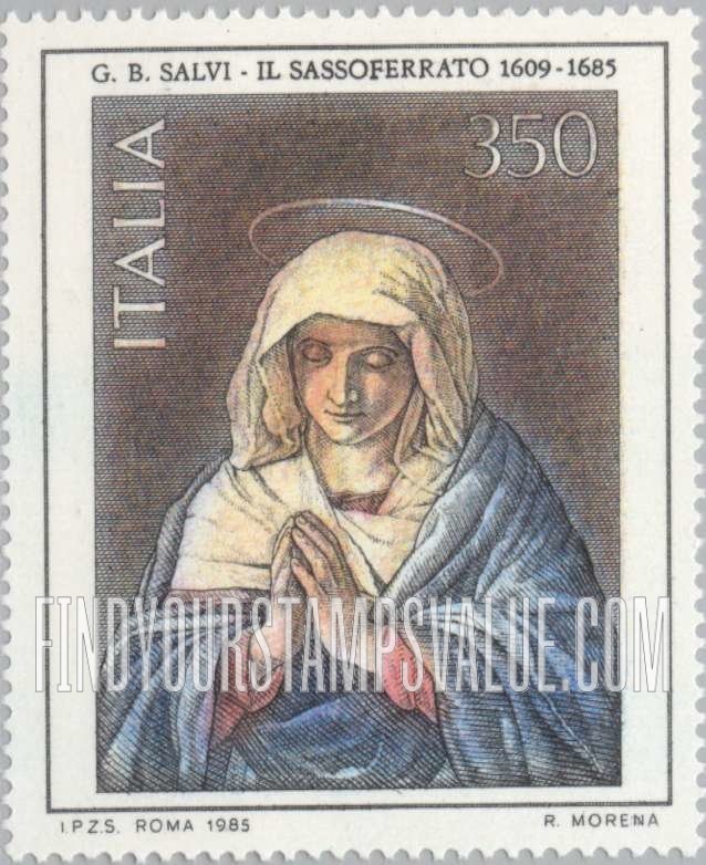 FindYourStampsValue: Art Type of 1981: 1638, Madonna bu Il Sassoferrato, G.B. Salvi, 1609-1685