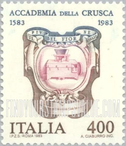 FindYourStampsValue: Crusca Academy, 400th Anniversary: Emblem