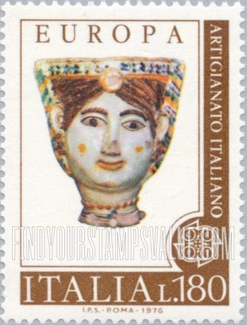 FindYourStampsValue: Ceramic vase in shape of woman’s head, Caltagirone