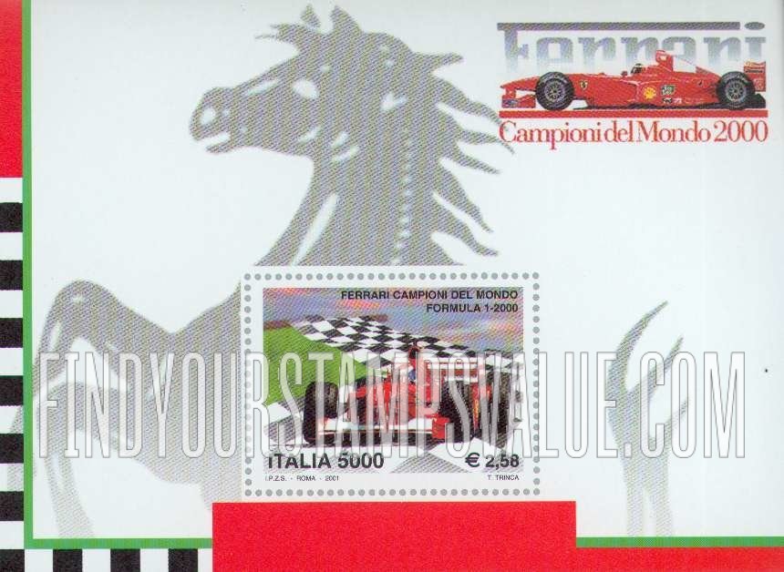 FindYourStampsValue: Ferrari, 2000 Formula 1 World Champions