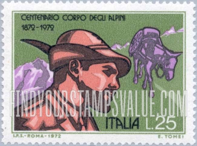 FindYourStampsValue: Alpine Soldier and Pack Mule