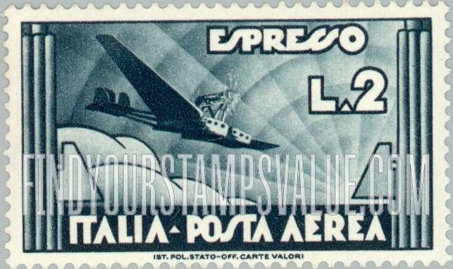FindYourStampsValue: AIR POST SPECIAL DELIVERY - Airplane and Sunburst