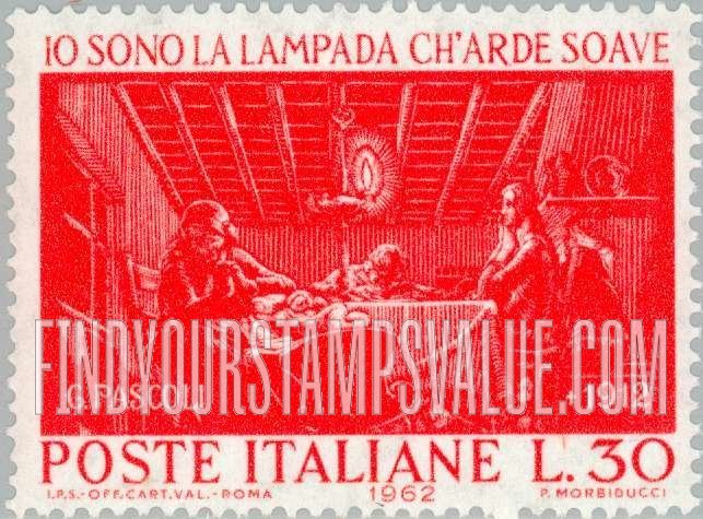 FindYourStampsValue: Family Scene “I am the Lamp that Glows so Gently ...”