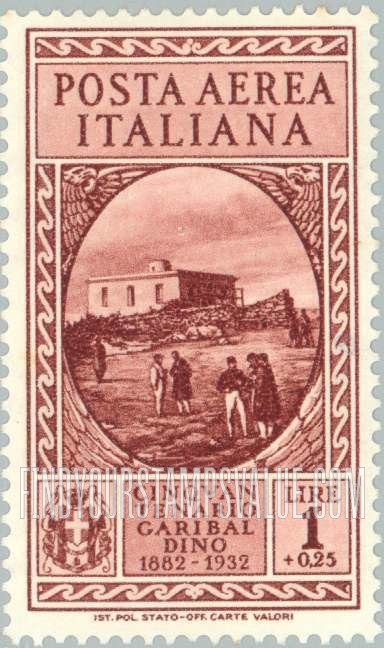 FindYourStampsValue: AIR POST - Garibaldi’s home, Caprera