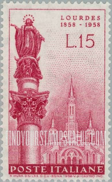 FindYourStampsValue: Immaculate Conception Statue, Rome, and Lourdes Basilica