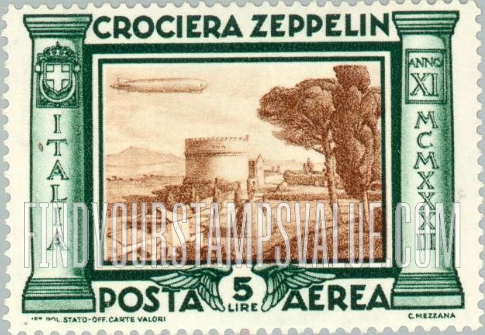 FindYourStampsValue: AIR POST - Graf Zeppelin Issue: Tomb of Cecilia Metlella