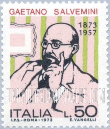 FindYourStampsValue: Gaetano Salvemini (1873-1957), Historian, Anti-Fascist