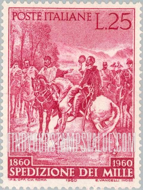 FindYourStampsValue: King Victor  Emmanuel and Garibaldi Meeting at Teano