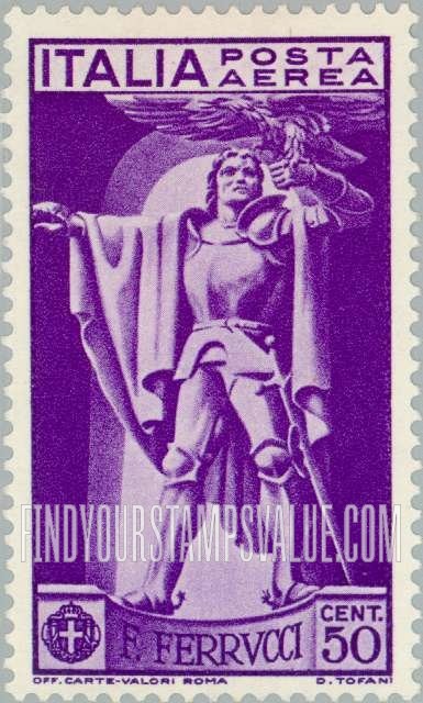 FindYourStampsValue: AIR POST - Ferrucci Type of Postage: Statue of Ferrucci