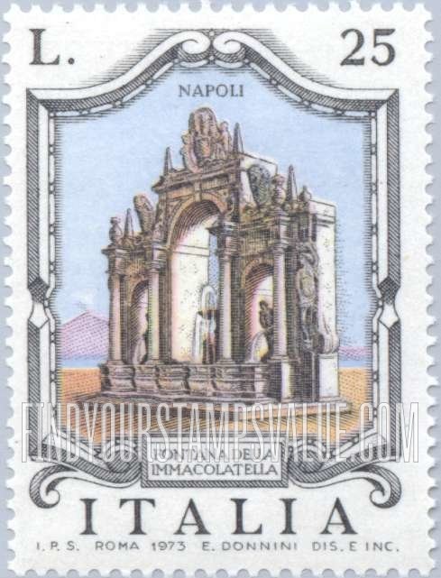 FindYourStampsValue: Immacolatella Fountain, Naples
