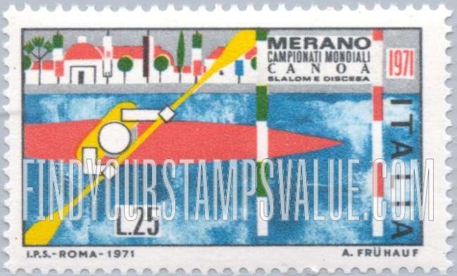 FindYourStampsValue: Kayak Passing Between Poles