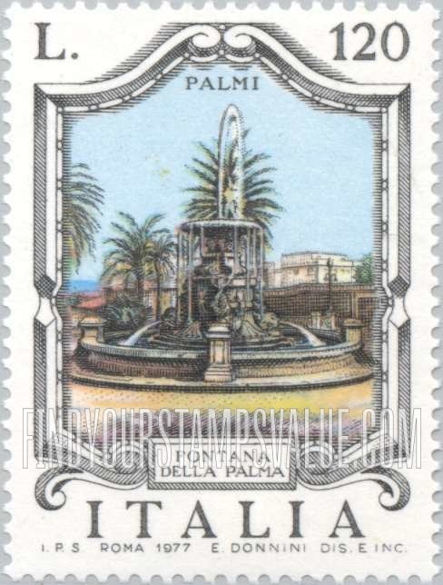 FindYourStampsValue: Fountain Type of 1973: Palm Fountain, Palmi
