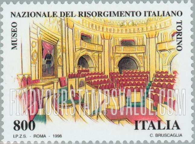 FindYourStampsValue: Italian Museums: National Museum of the Risorgimento, Turin horizontal