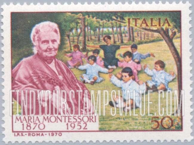 FindYourStampsValue: Dr. Maria Montessori and Children