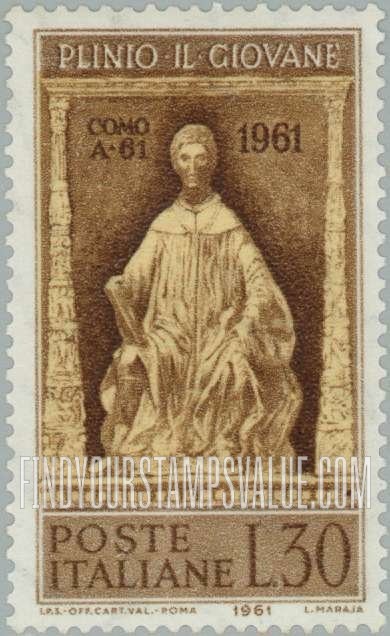 FindYourStampsValue: Statue of Pliny, Como Cathedral