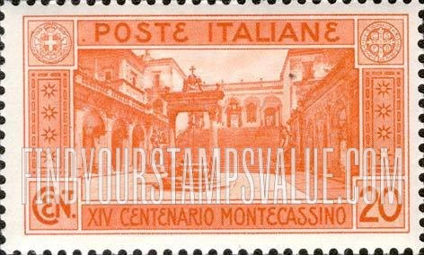 FindYourStampsValue: Courtyard of Monte Cassino