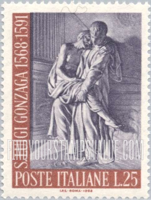 FindYourStampsValue: St. Aloysius Gonzaga, by Pierre Legros