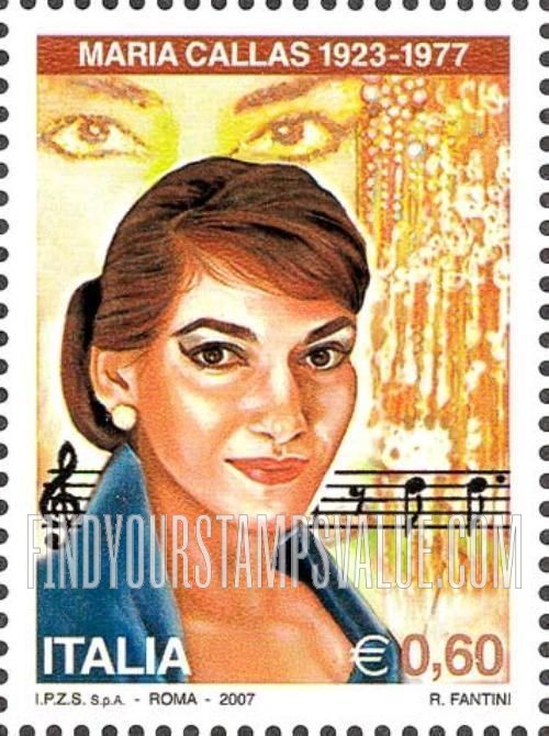 FindYourStampsValue: Entertainers: Maria Callas (1923-77), opera singer